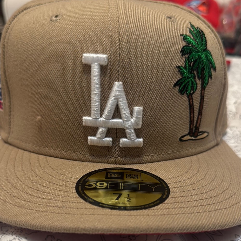 Tan LA Embroidered Cap